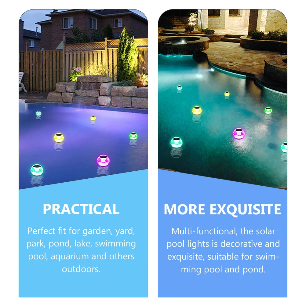 

Floating Solar Pool Light Underwater LED Waterproof Decorative Garden Pond Lamp for Outdoor Emergency Use Built in