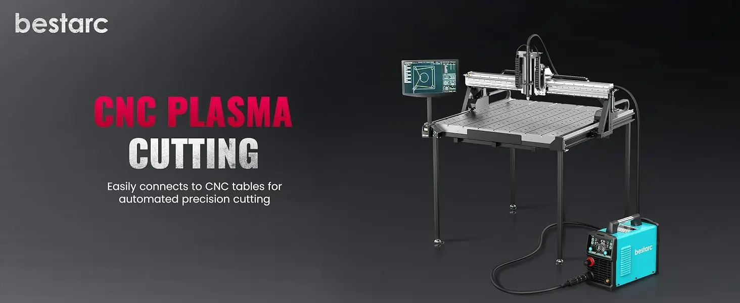 CNC Plasma Cutter Non-HF Pilot Arc Bestarc 50A BTC500XP 11GEN Blow Back Technology 16mm Clean Cutting with Digital Screen