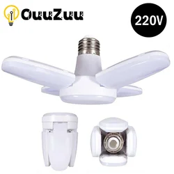 28W Foldable LED Bulb E27 Fan Blade LED Lamp AC 220V Bombilla Lampada Spotlight for Home Ceiling Panel Room Garage Lighting