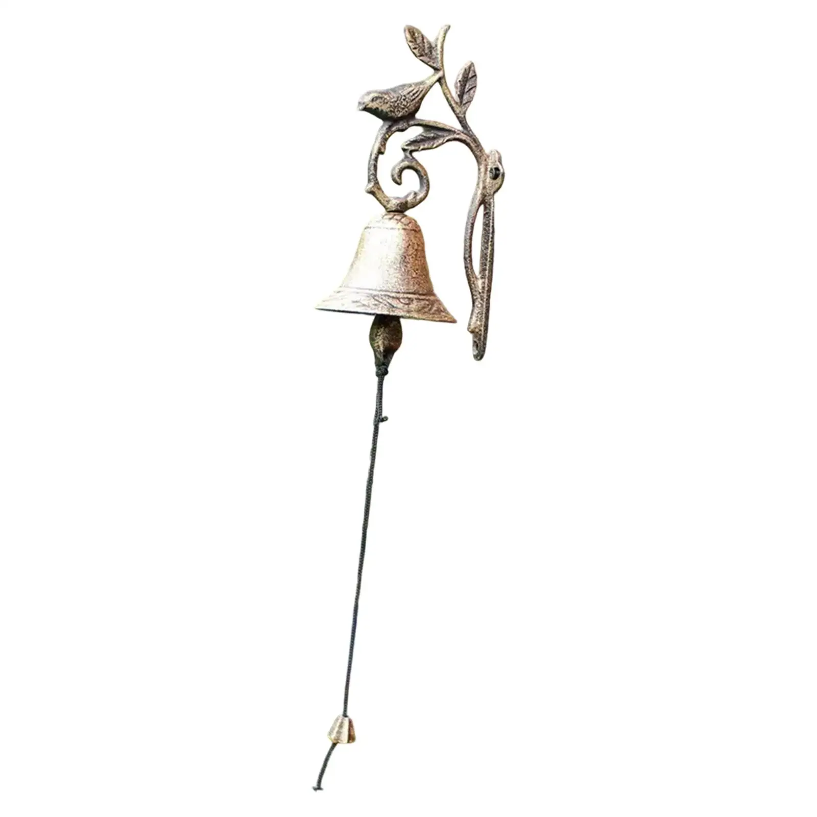 Wall Mounted Vintage Cast Iron Door Bell Ornamental Bird Entry Chime Rustic Dinner Bell for Garden Porch