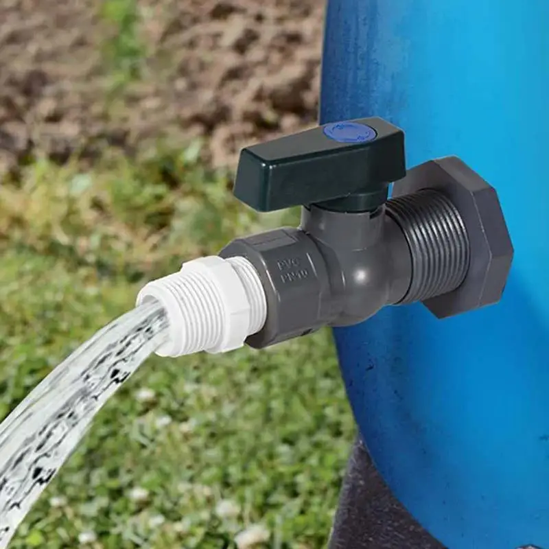 Outdoor Water Spigot Rain Barrel Kit PVC Rainwater Accessories Connector For Outdoor Standard Rain Barrel Faucet Kit