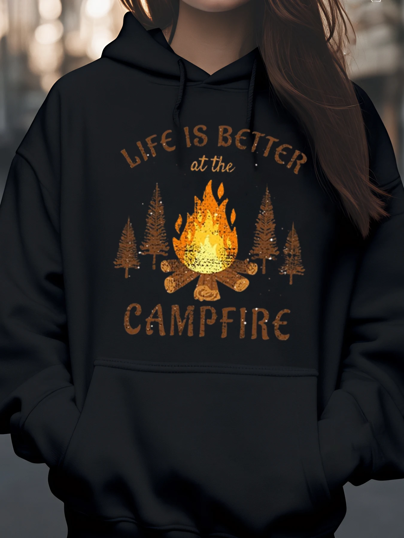 

Толстовка с принтом костра «Жизнь лучше на костра», осенняя толстовка для отдыха на природе, для кемпинга, для любителей природы, унисекс