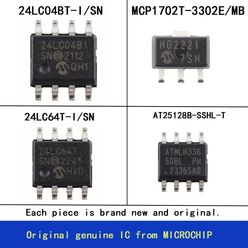 Оригинальные-оригинальные-продукты-microchip-24lc04bt-i-sn-mcp1702t-3302e-mb-24lc64t-i-sn-at25128b-sshl-t