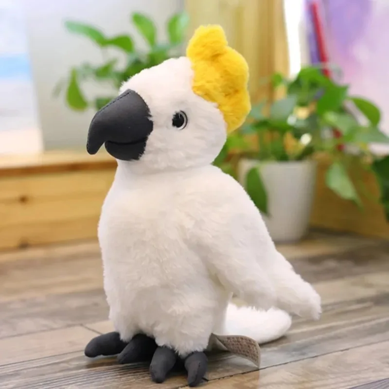 Parrot Plush Stuffed Toys Toy Animal Kids Soft Plushie Bird Pet X Simulator Simulated Talking Cockatoo Cartoon White Parrots