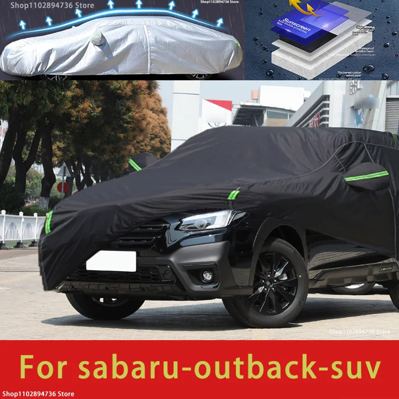 

Для Subaru Outback Fit наружная защита автомобиля, снежный чехол, Солнцезащитный водонепроницаемый пыленепроницаемый внешний черный чехол для автомобиля