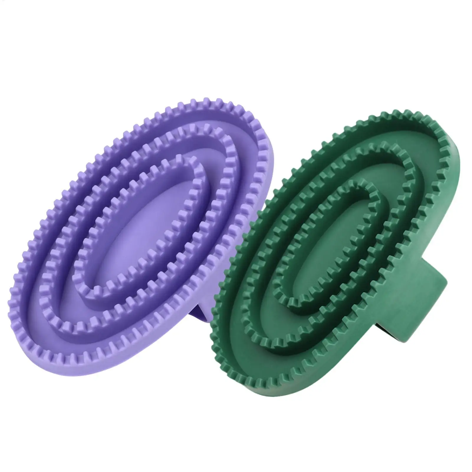 1Pcs Shedding Horse Grooming Brush Handheld Massage Horse Hair Scraper Hair Detangling Rubber Cleaning Tool for Daily Grooming