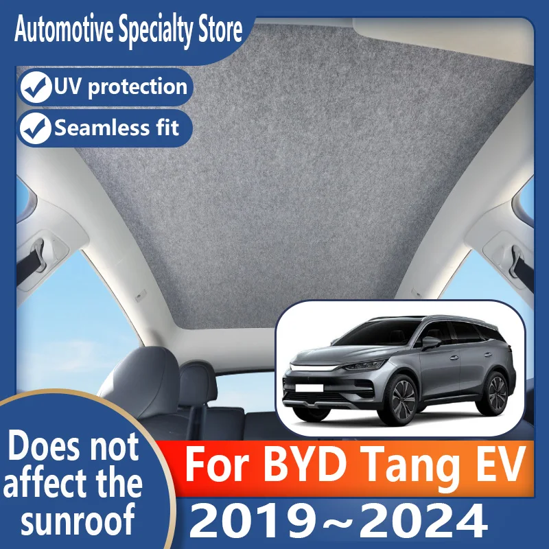 

Для BYD Tang EV 2019 ~ 2024 2023 автомобильный панорамный люк, изоляционный козырек на крыше, электростатическая адсорбция, замшевая ткань, защита от солнца