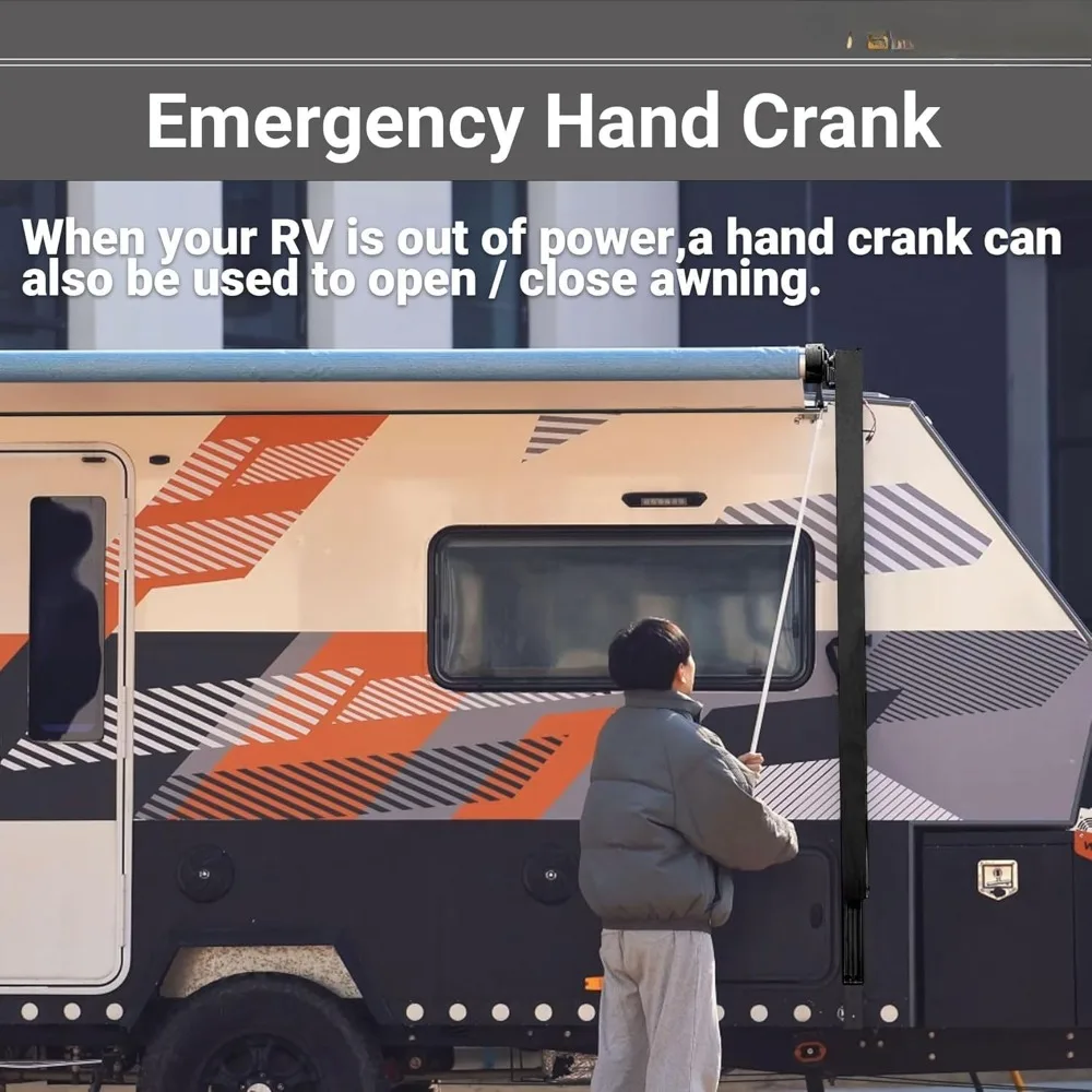 Tenda RV Bermotor Kit Lengkap Tenda Kemping Listrik Dapat Ditarik untuk RV, Trailer, Roda 5, Tenda Trailer RV Motohome