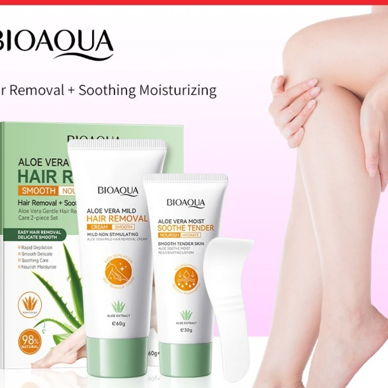 

BIOAOUA Алоэ Вера Нежный уход за волосами Крем для удаления волос под мышками из 2 частей