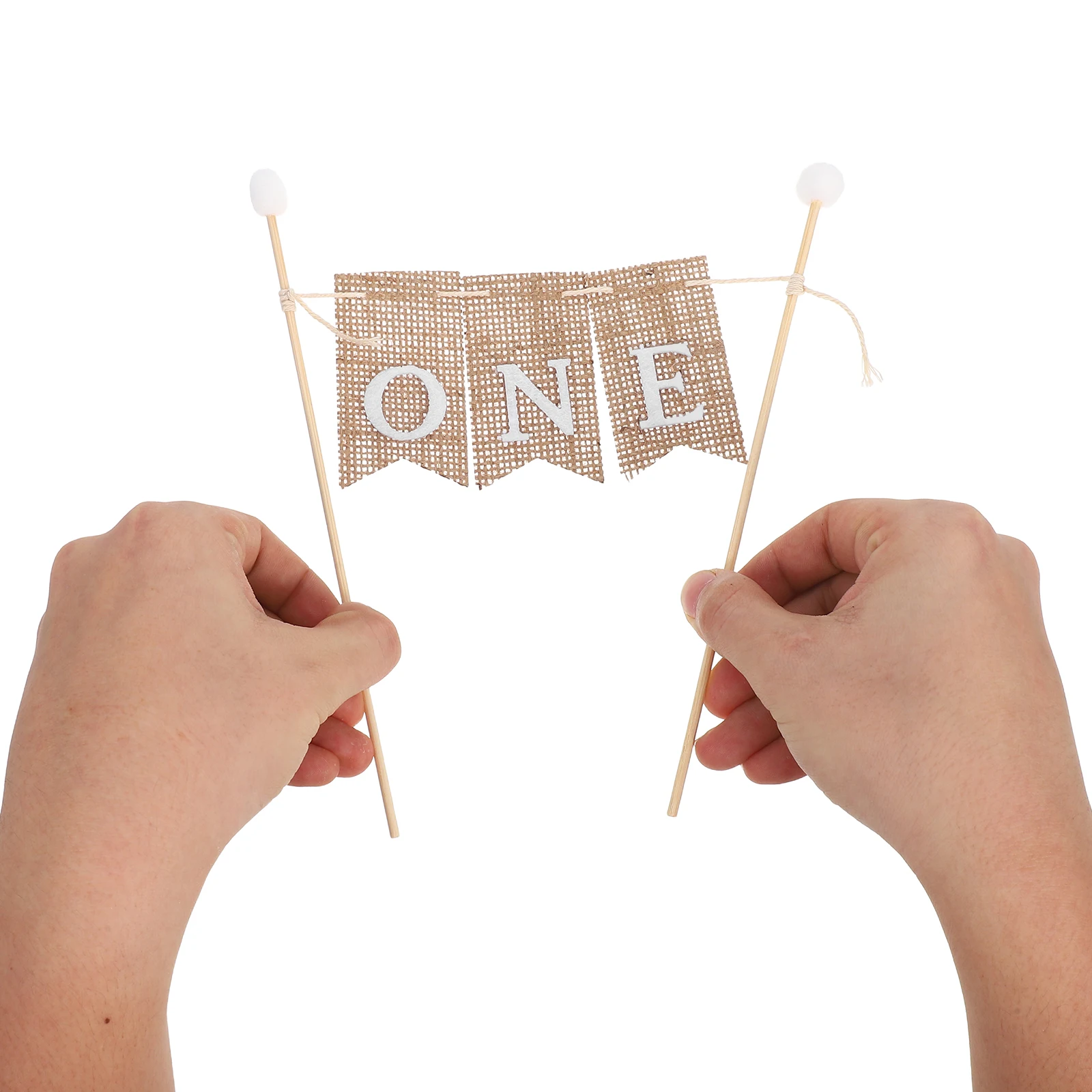 

3Pcs Happy Birthday Cake Decoration Banner Mini Bunting First Birthday Cake Topper One Year Party Flag Reusable