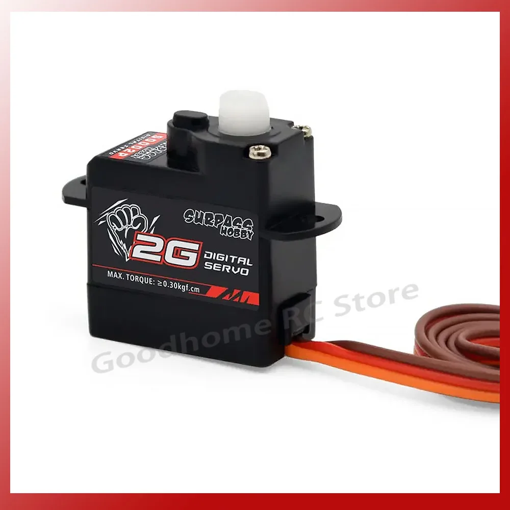 

S0002P 2G Digital Servo Plastic Transmission High Torque High Speed Low Voltage Micro Servo with Arm Screw for RC Airplane Model