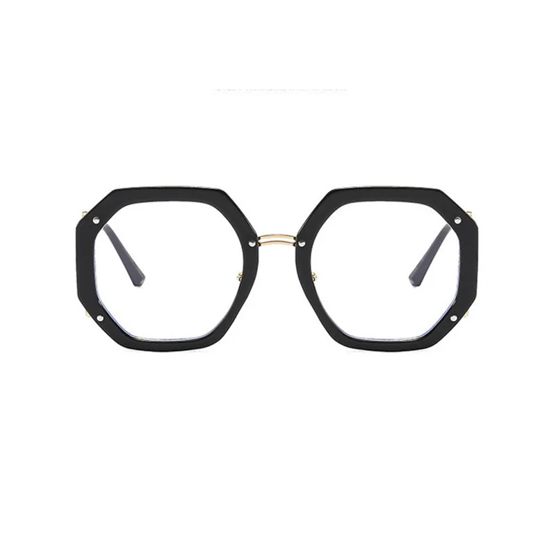 2023 New Brand Design Fashion Large Polygon Women Glasses Frame Photochromic Anti Blue Light Computer Reading Hyperopia Eyeglass