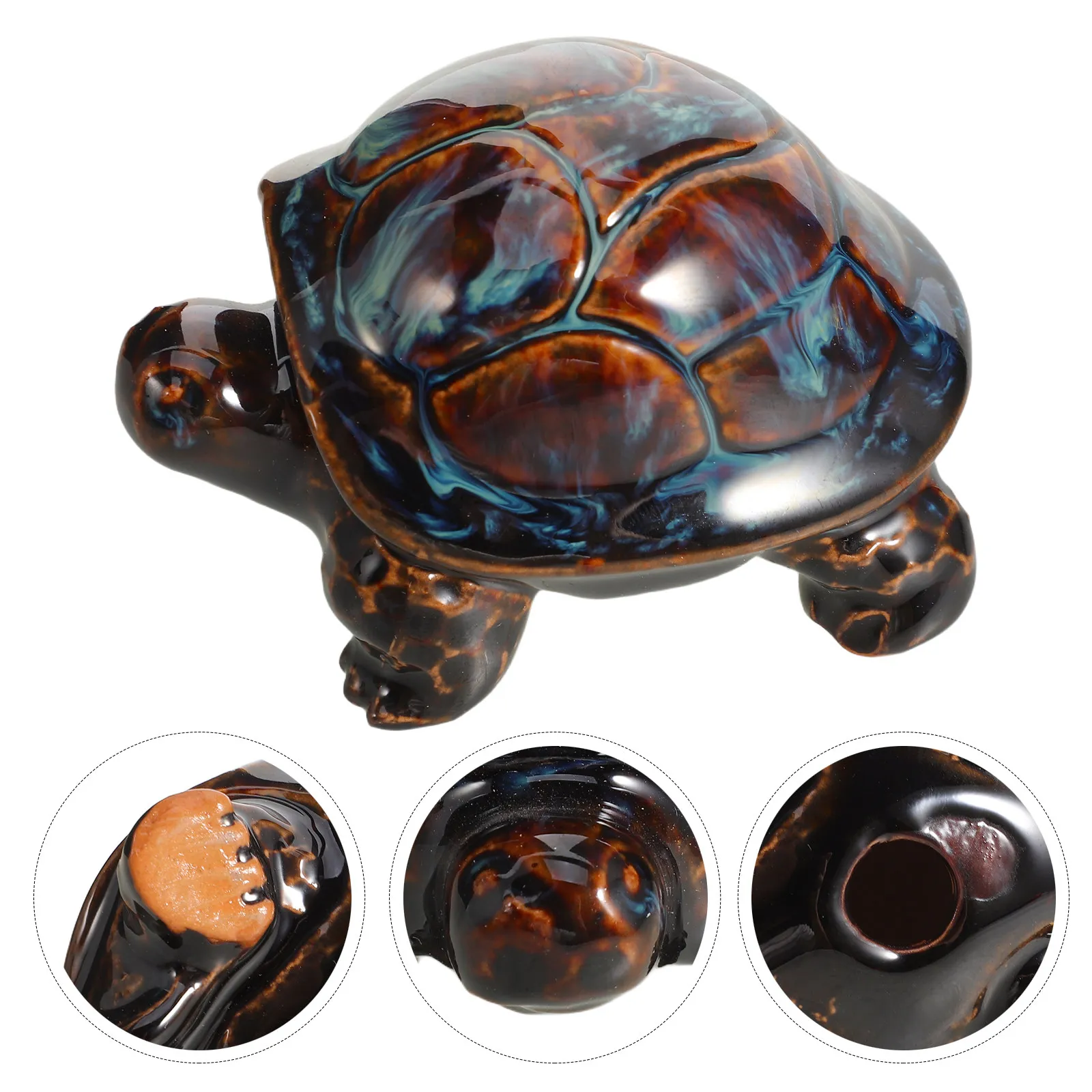 Ceramic Turtle Statue Handcrafted Tortoise Ornament for Home Desk Decor – Symbol of Longevity