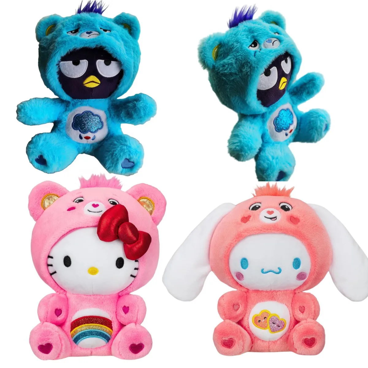 

Anime Care Bears Cross-Dressing Plush Toy Cinnamoroll Hello Kitty Rainbow Bear Plush Doll Bedroom Pillow Ornament Doll Gift