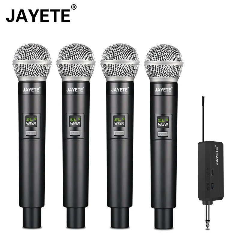 

Pro 4, портативный UHF, свободно регулируемый универсальный беспроводной микрофон, обучающий динамический микрофон с зарядным приемником, динамик на тележке
