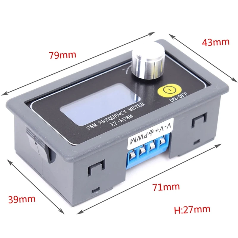 2 Pcs 1HZ-150KHZ Digital Display PWM Pulse Frequency Duty Ratio Square Wave Rectangular Signal Generator Gray & Black