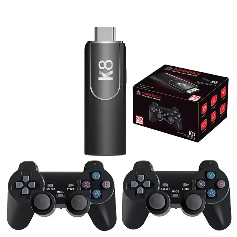 K8 Game Stick with Dual 2.4G Wireless Gamepad Support 4K HD Output Portable Classic Video Game Console