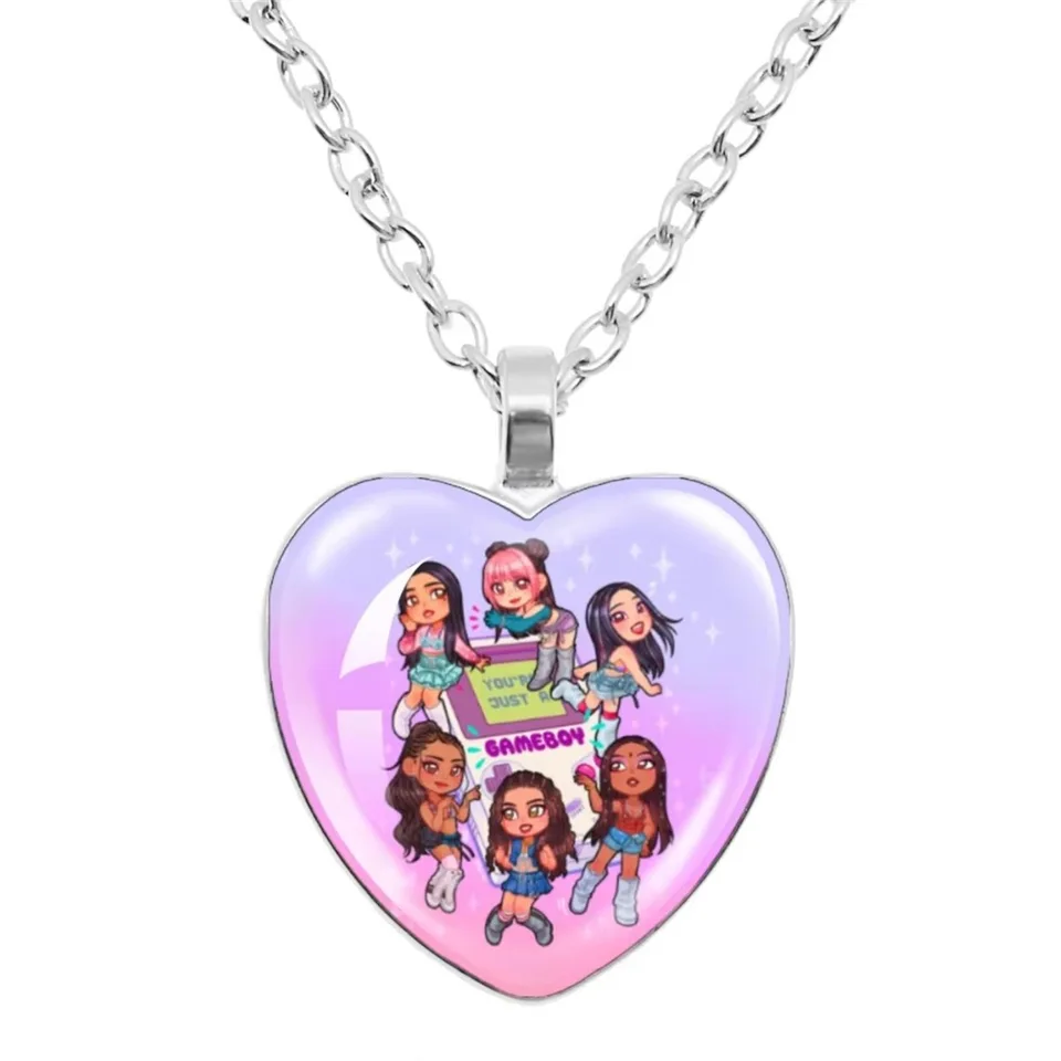 Cross Border Girl Group Kpop K-KATSEYE Time Gem Chains Heart