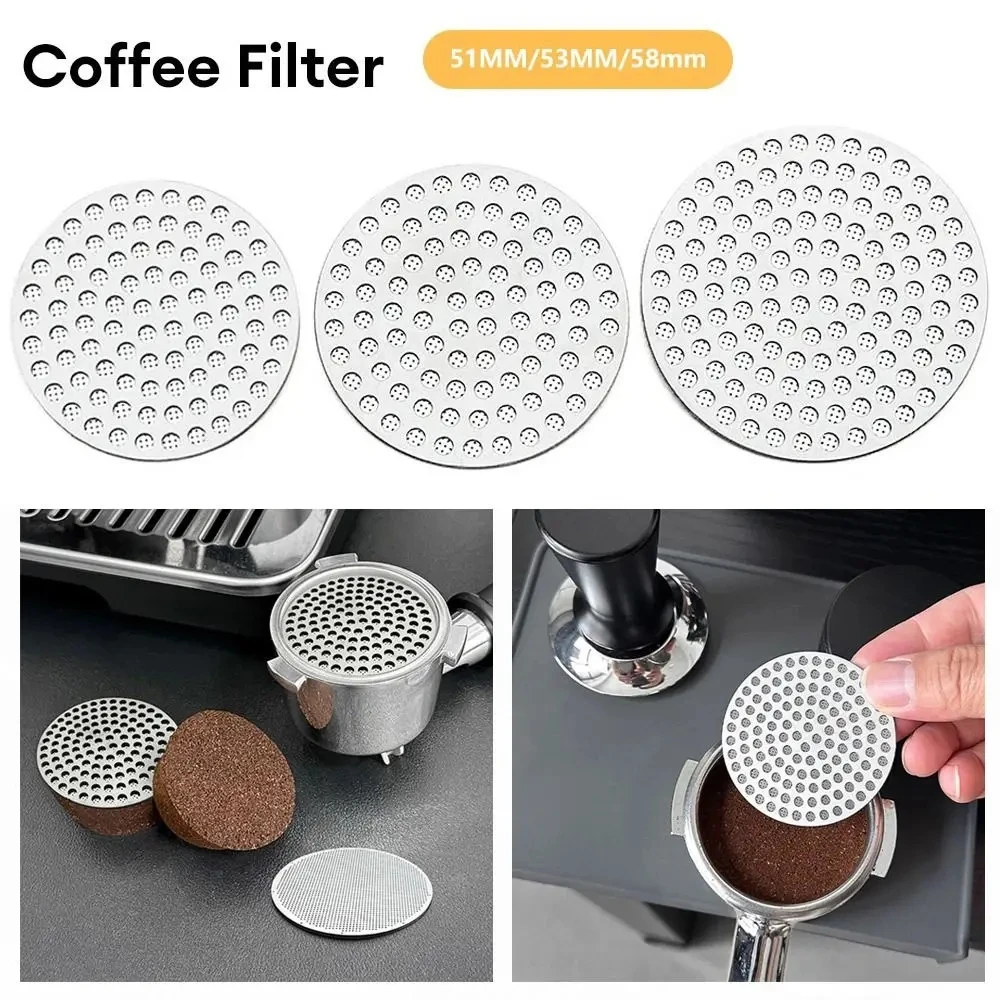 51/53/58mm Reusable Coffee Puck Screen 304 Stainless steel Double Layer Coffee Filter Fine Mesh Professional Espresso Accessory