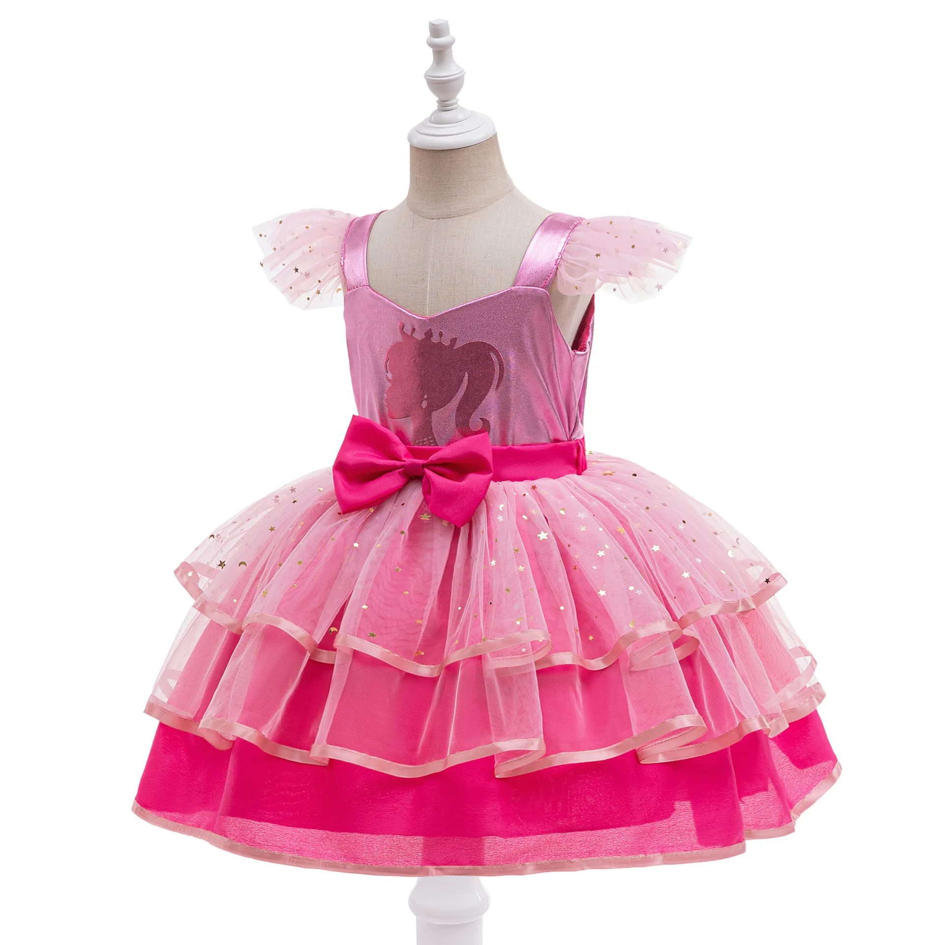 Vestidos de princesa Barbie para niña, falda de malla esponjosa para fiesta de cumpleaños, Halloween, ropa para niños