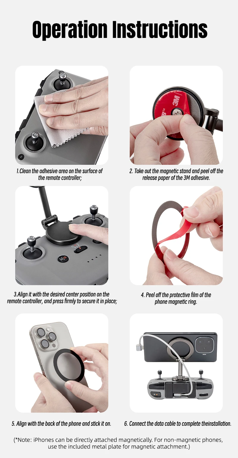 Verstellbarer Magnetischer Telefonhalter für RC-N1 / N2 / N3 Fernbedienung für Neo 2, Mini 4 Pro/4K/3/2/2 SE Air 3S/3 Drohnen-Zubehör – Detail 9