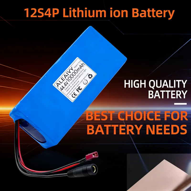 Batterie Li-ion haute puissance 44,4V 10Ah 12S4P avec BMS, pack rechargeable pour vélo, skateboard, longboard
