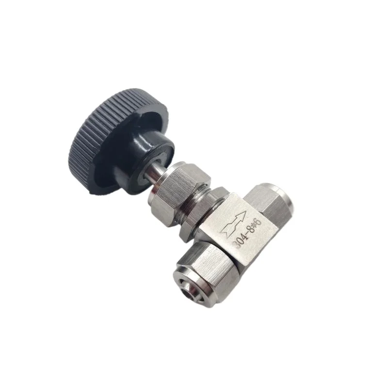 For Stainless Steel Quick Screw Needle Valve Pu Tube PTFE Flow Control  Mother Imitation Beauty Through Plate Globe Valve