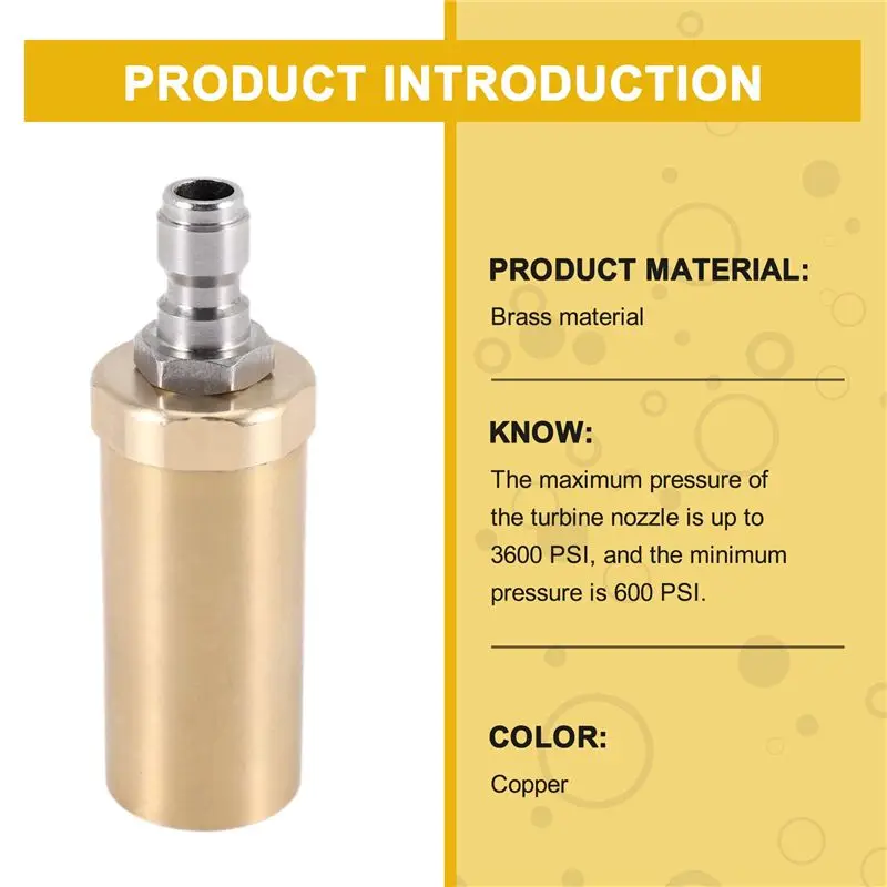 Durable-Car Washing Pressure Washer Rotating Turbo Nozzle 3600 Psi, 4.0 Orifice, 4.0 Gpm