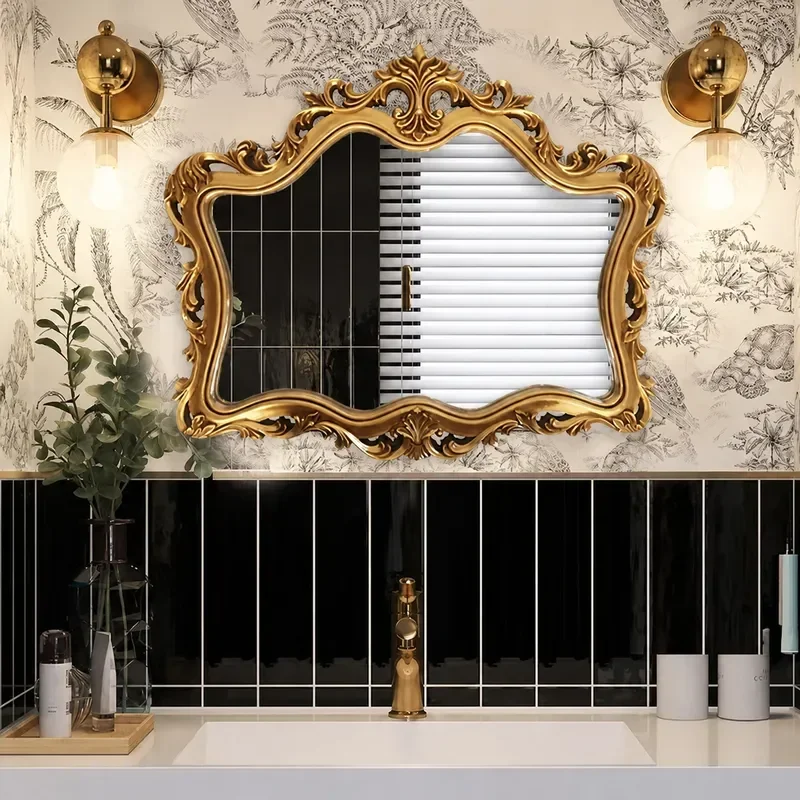 French Oval Wall Mounted Bathroom Mirror Smart LED Makeup Mirror for Home Bedroom Dressing Area Modern Decorative Vanity