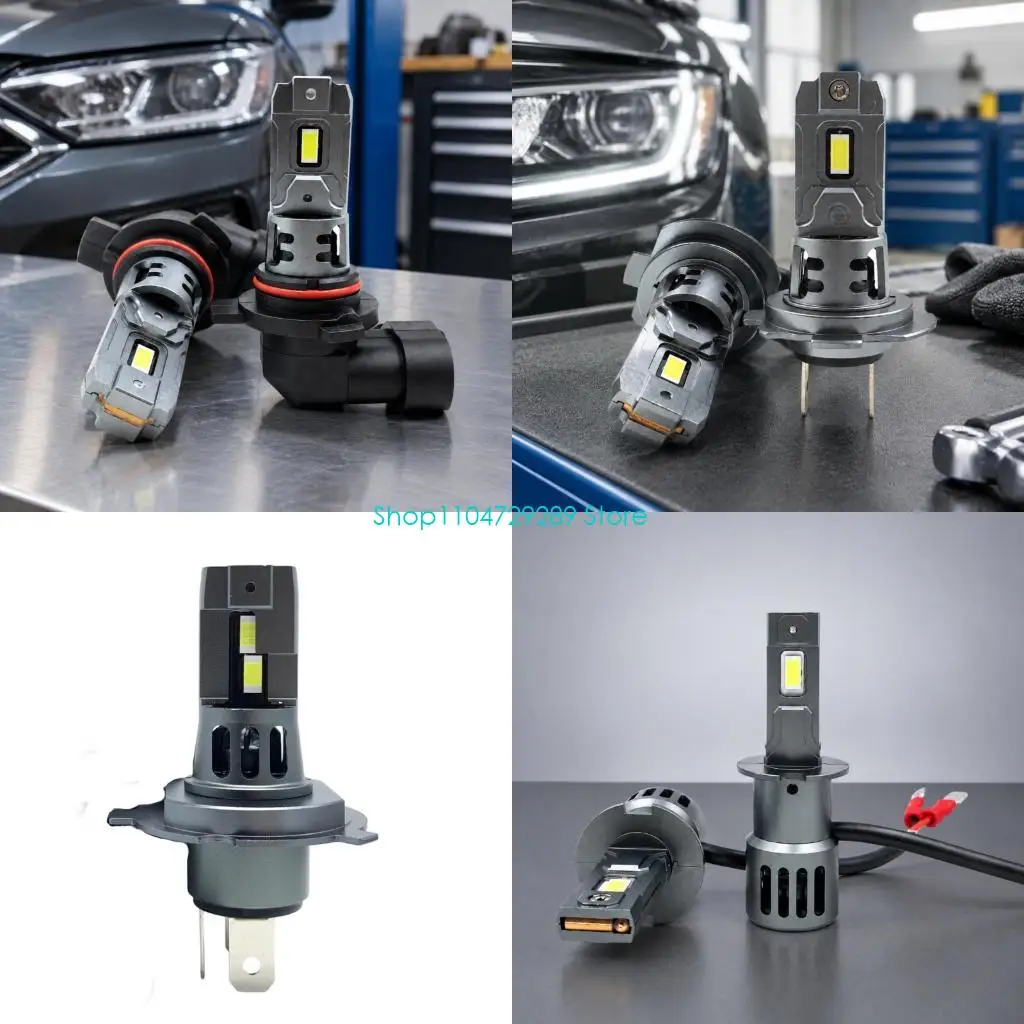 D8KE 360-Degree Automotive Headlight Bulb with 3570 LED Chip Structure for H7 H1 H11