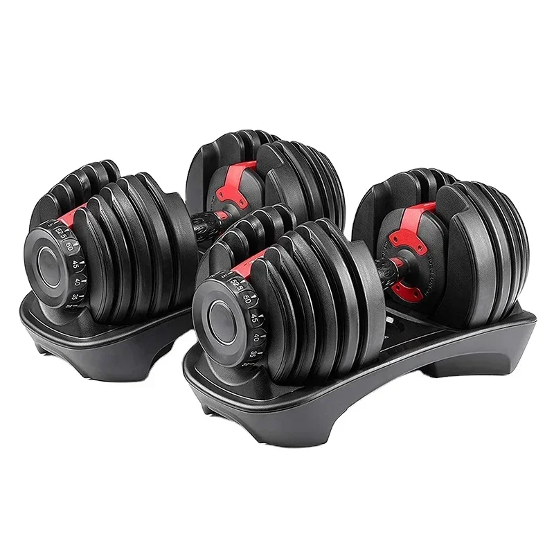 Commercial Cast Iron ดัมเบลปรับได้ 24KG ฟิตเนสดัมเบลคู่ปรับน้ําหนัก Dumbbells ชุด