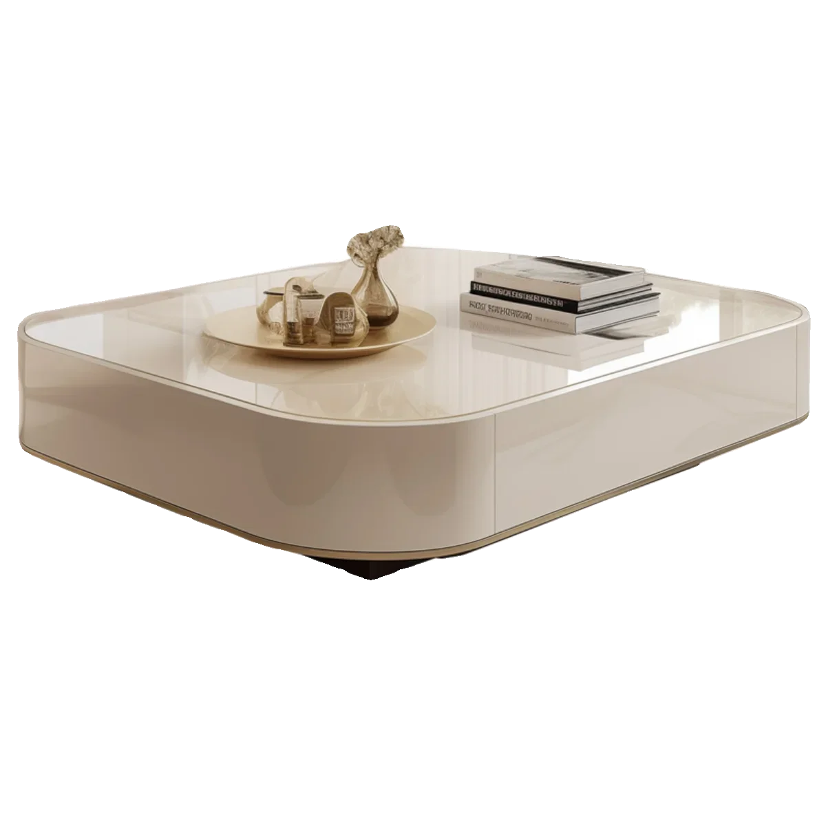 

Small apartment, living room, sofa, coffee table, simple modern cream style, home tea table, square