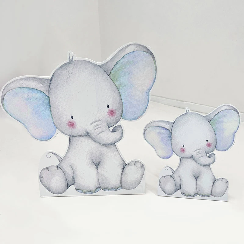 18/36Inch Elephant Cutout Mosaic Board Pink Blue Baby Elephant Stand up Cutouts for Baby Shower Decotation Birthday Party Decor