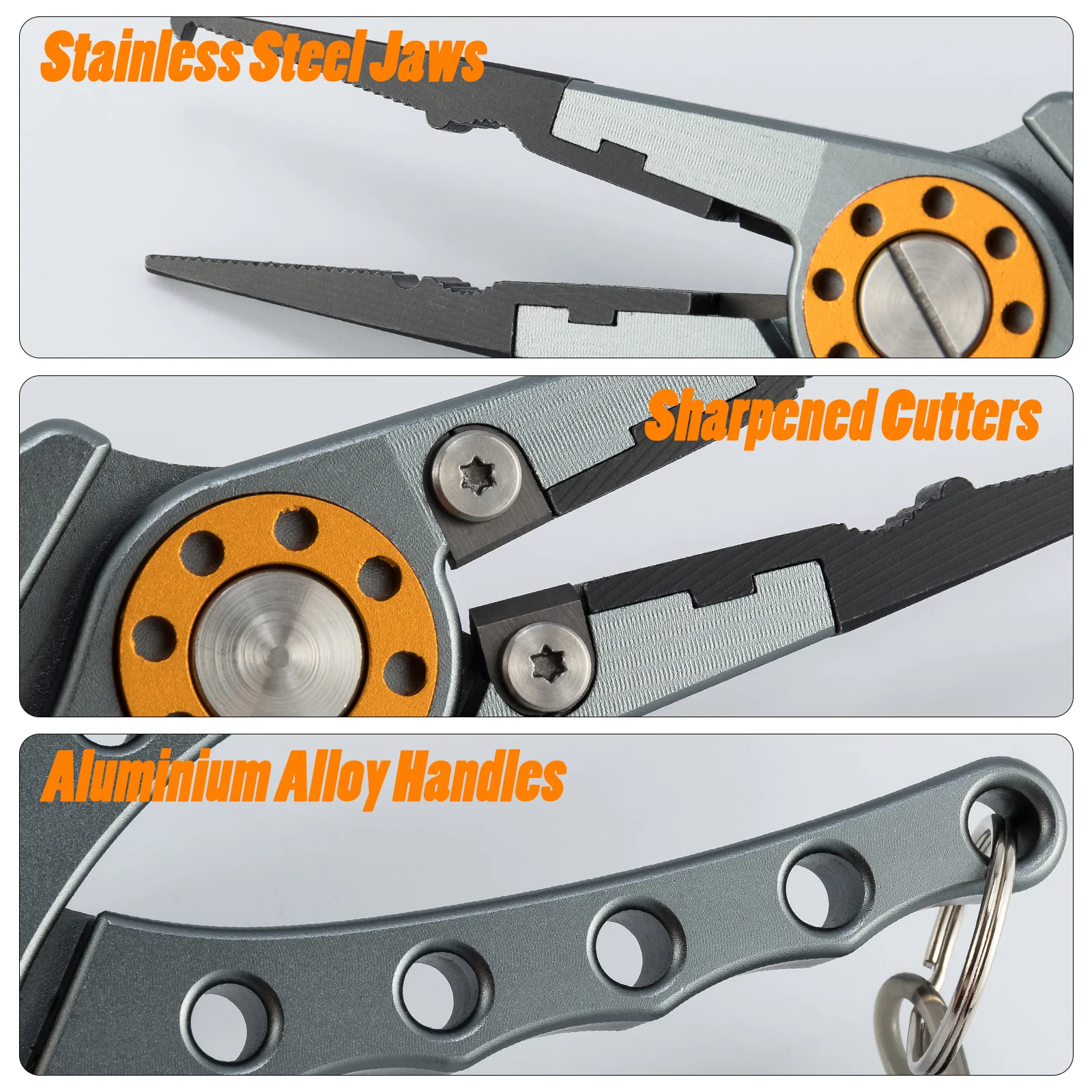Alicates de pesca multifunción aluminio: removedor y cortaalambres - imagen 5