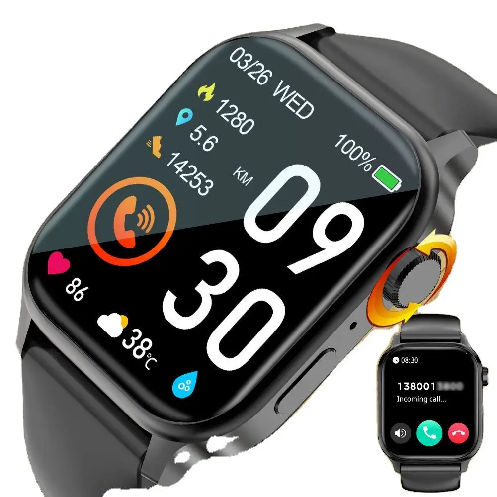 YTGEE G93 New Smart Watch Women square Screen Sports Waterproof BT Call Heart Rate Tracker Clock SmartWatch Men OEM\ODM