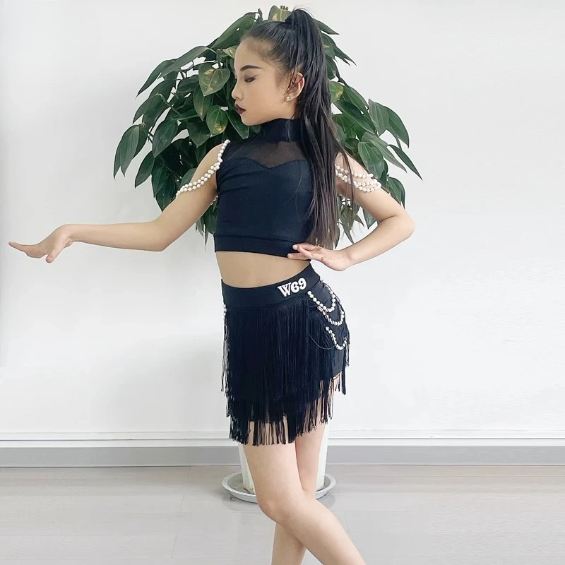 

New Latin dance costumes girls' high-end dance skirts professional Latin practice costumes girls performance costumes for summer