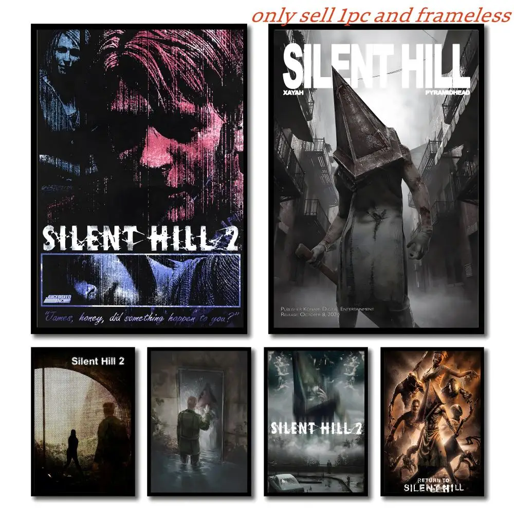 Art Game S-Silent Hill Poster Self-adhesive Living Room Bedroom Party Bar Decor Moisture-proof Fade-resistant HD
