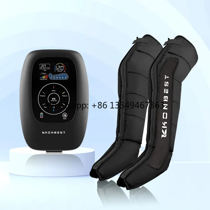 Air Compression Leg Foot Massager Boots-6 Chambers 6 Modes 80-260mmHg Pressure Sports Recovery Muscle
