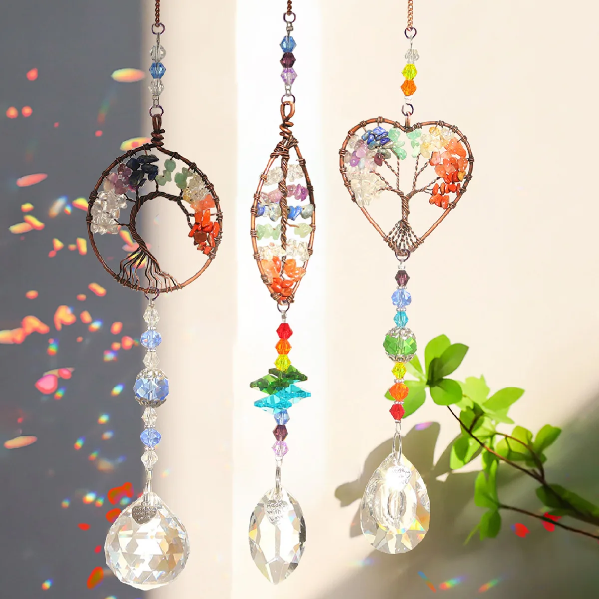 Fashion tree of life series pendant sun catcher light and shadow dream window crystal pendant decoration pendant