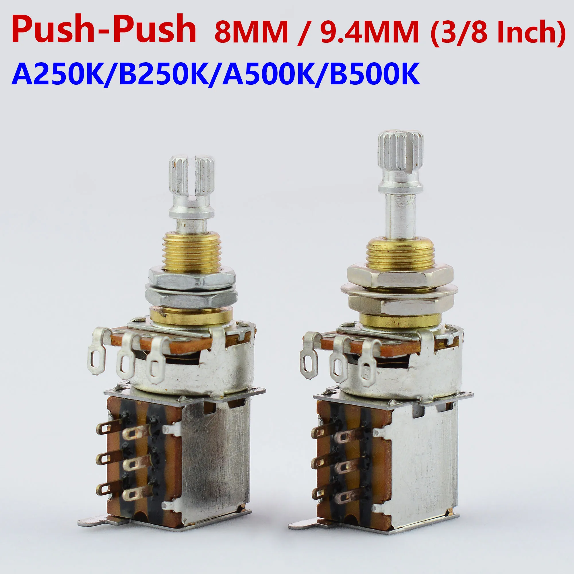 Genuine Alpha Brass Shaft Push-Push Pot Potentiometer For Electric Guitar  250K/500K
