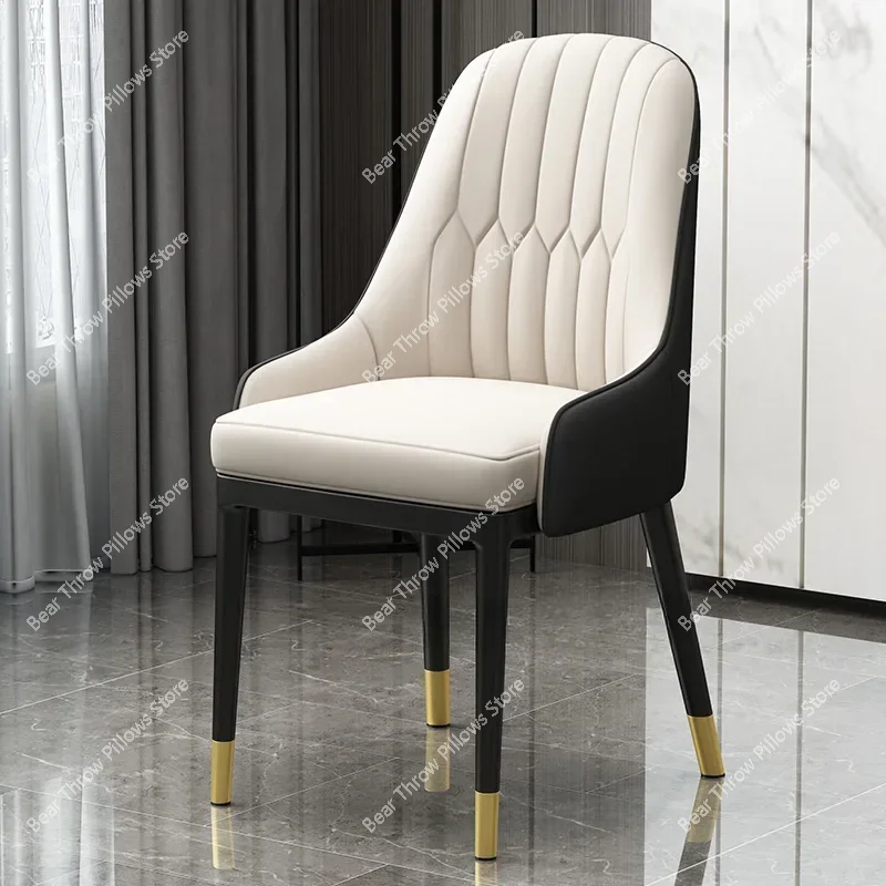 Design Leather Nordic Dining Chairs Design Women Bedroom Lazy Dining Chairs High Black Muebles Para El Hogar Bedroom Furniture