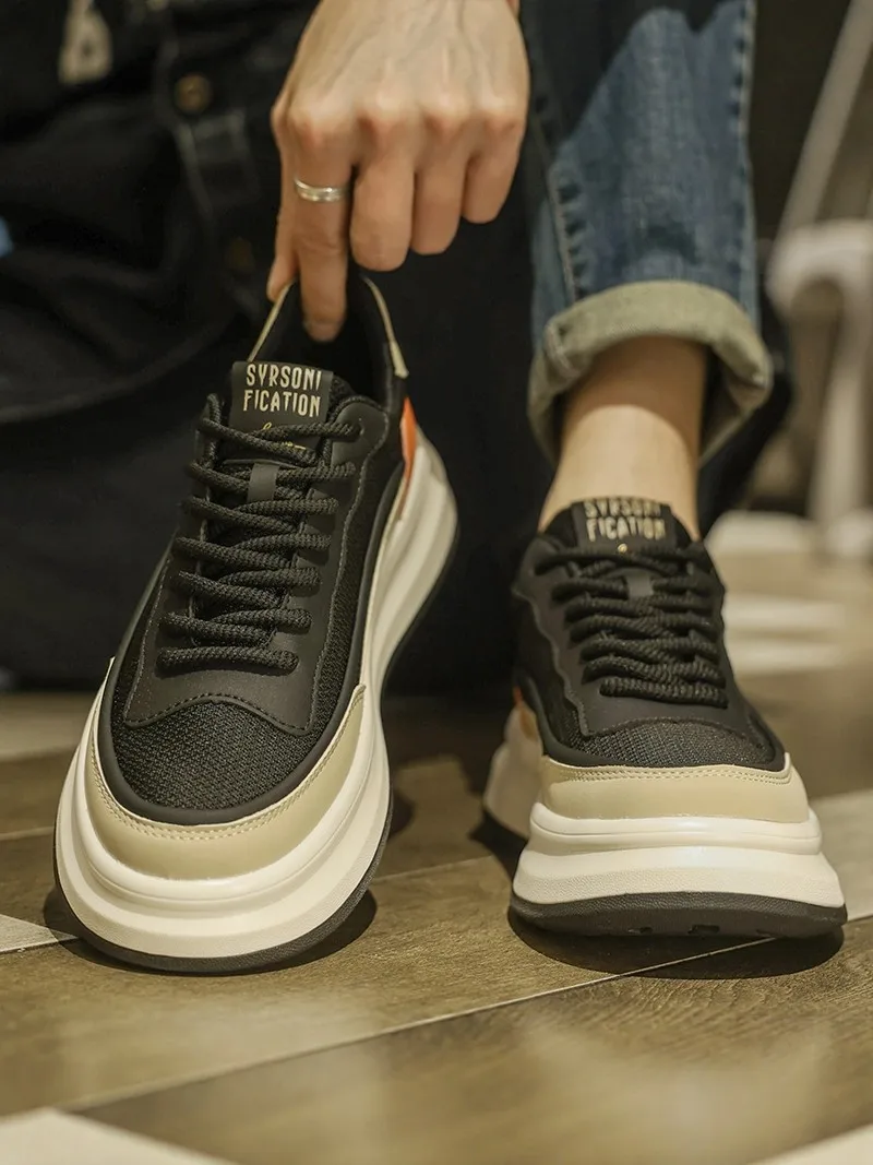 

Casual Running Shoes for Men 2026 New Style Summer Trendy All-Match Thick Bottom Heightening Agan Dad Shoes Fashionable Flat ...