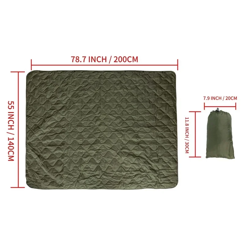 Camping Woobie Blanket Buttons Poncho Liner Military Accessories Ultralight Outdoor Travel Sleeping Pad Quilt Mat Hiking