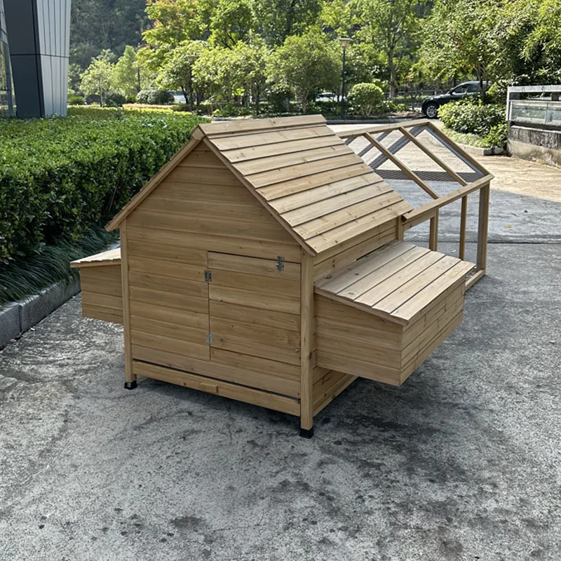 عش الدجاج الخشبي الصلب الكبير في الهواء الطلق وضع البيض قفص الأرانب خروج مزرعة الفناء #3