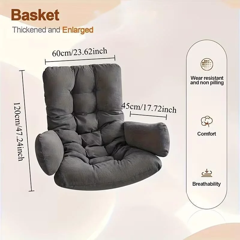 Hanging Chair Cushion Removable Washable Seat Pad Rattan Swing Egg Chair Seat Cushion Insert 55x27x17cm Gray Cover For Patio