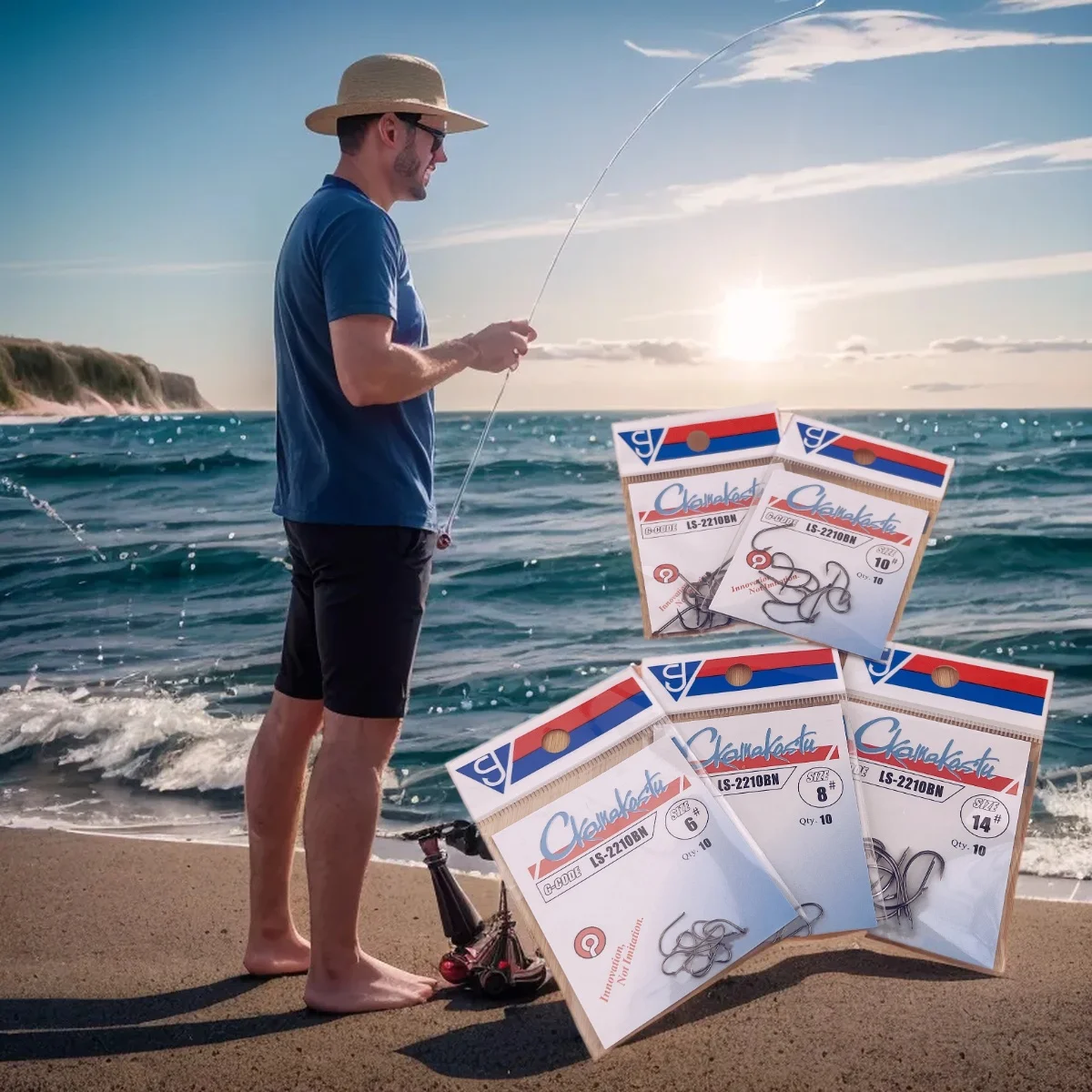 

Рыболовный крючок с 2 сумками, черный крючок без зуда, рыболовный крючок из высокоуглеродистой стали, колючий рыболовный крючок для земляных червей, аксессуары для рыбалки