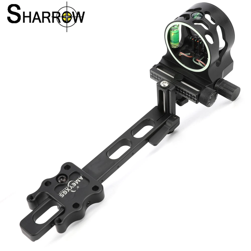 Compound Bow Sight AME Five Needle Sight Long Pole 0.019 Needle Aluminum Alloy for Compound Bow Sight Hunting Accessories