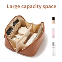 Travel Makeup Bag,Large Capacity Cosmetic Bags for Women,Waterproof Portable Pouch Open Flat Toiletry Bag Make up Organizer with