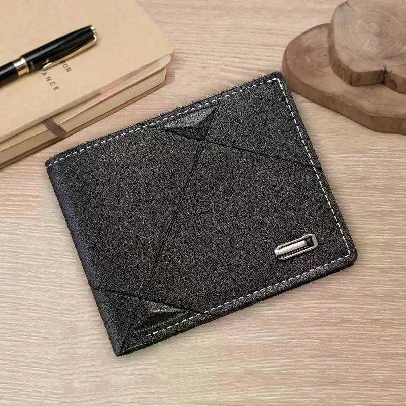 جديد الرجال المحفظة قصيرة متعددة بطاقة محفظة نسائية للعملات المعدنية موضة محفظة غير رسمية الذكور الشباب رقيقة ثلاثة أضعاف الأفقي لينة محفظة الرجال بولي PU 1 قطعة #4