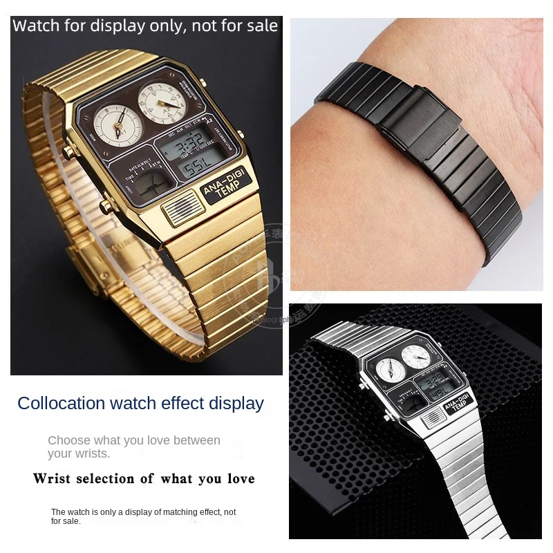 Gold Silver Black Stainless Steel strap Bracelet 18mm for Citizen Strap JG-2101 ANA-DIGI TEMP Bracelet JG2103 JG2105 Watchband